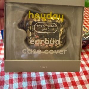 Heyday Metallic Gold Leopard print Earbud Case